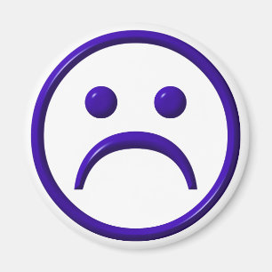 Aimant Visage déprimé, triste et bleu