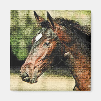 Aimant Visage du cheval mosaïque Carreaux