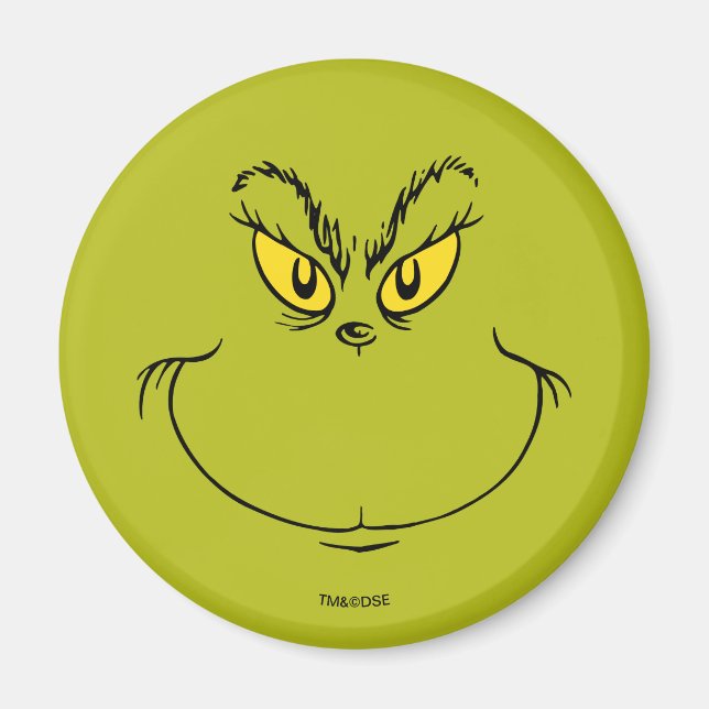 Aimant Visage du Dr. Grinch qui vole Noël (Devant)