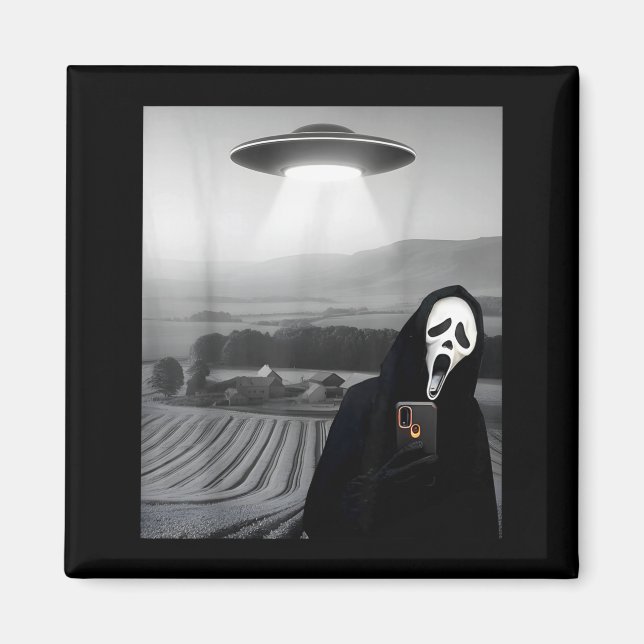 Aimant Visage effrayant mignon fantôme d'horreur selfie a (Devant)