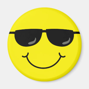 Aimant Visage Emoji cool avec lunettes de soleil