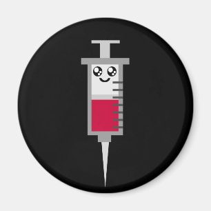 AIMANT VISAGE HEUREUX MÉDICALE TIRÉ PAR SERINGUE DE