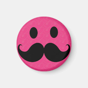 Aimant Visage rose Moustache Moustache Stache