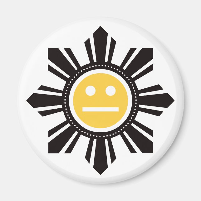 Aimant Visage solaire philippin - Jaune (Devant)