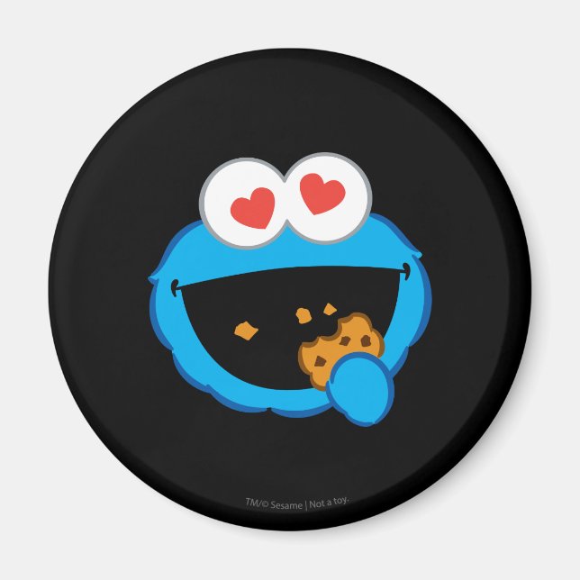 Aimant Visage Souriant Cookie avec des Yeux en Forme de C (Devant)