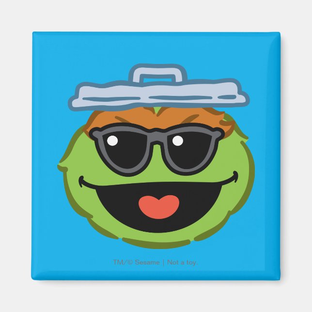Aimant Visage souriant d'Oscar avec des lunettes de solei (Devant)