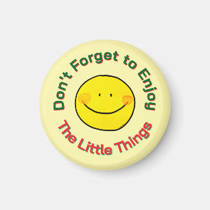 Aimant Visage Souriant Jaune Heureux Profitez des Petites