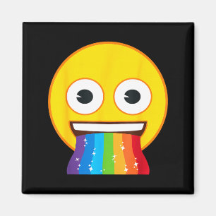 Aimant Visage sourire jaune bouche arc-en-ciel Emoji offi