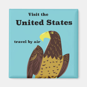 Aimant Visitez l'affiche de voyage États-Unis