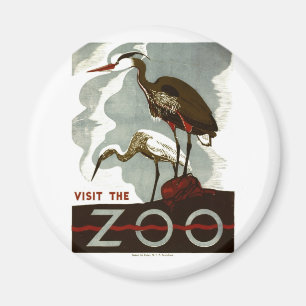 Aimant Visitez le zoo - l'affiche de WPA -