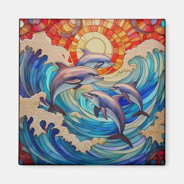 Aimant Vitrail tropical (Devant)