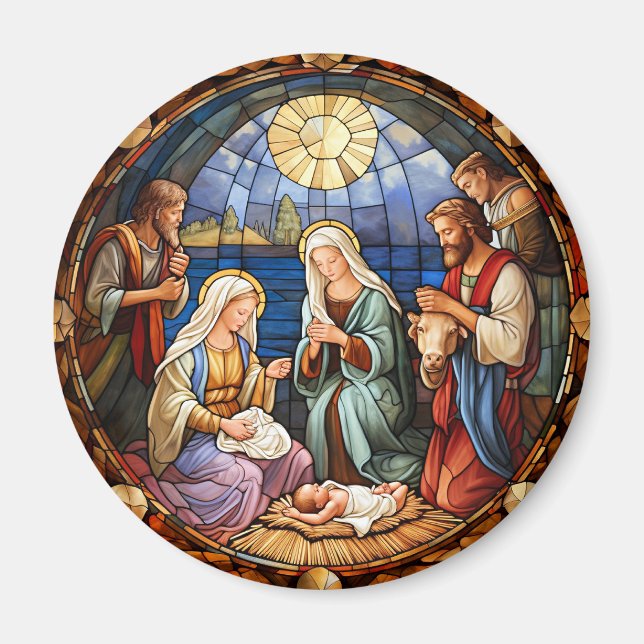 Aimant Vitraux de la Nativité de Noël (Devant)