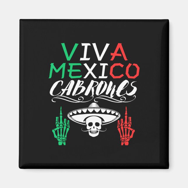 Aimant Viva Mexique Cabrones Fête de l'Indépendance Drape (Devant)