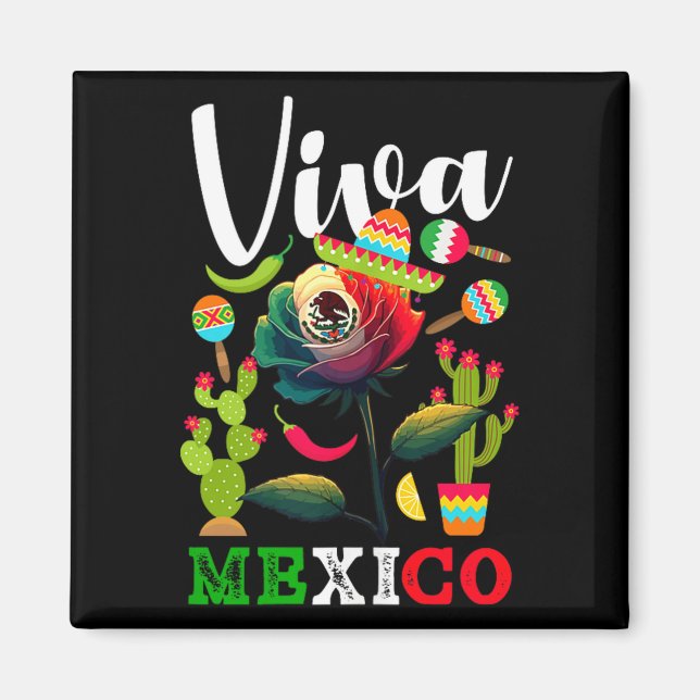 Aimant Vive le mexique fierté mexicaine drapeau racines m (Devant)