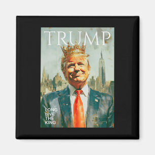 Aimant Vive le roi Vintage Rétro Portrait Trump 4t