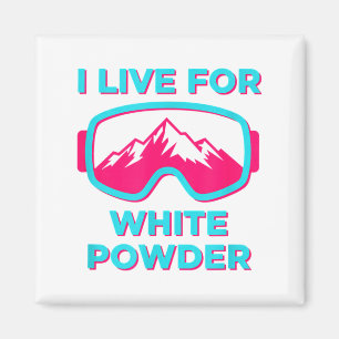 Aimant Vivez pour le ski en poudreuse snowboarding