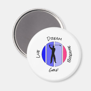 Aimant Vivez, rêvez, respirez golf