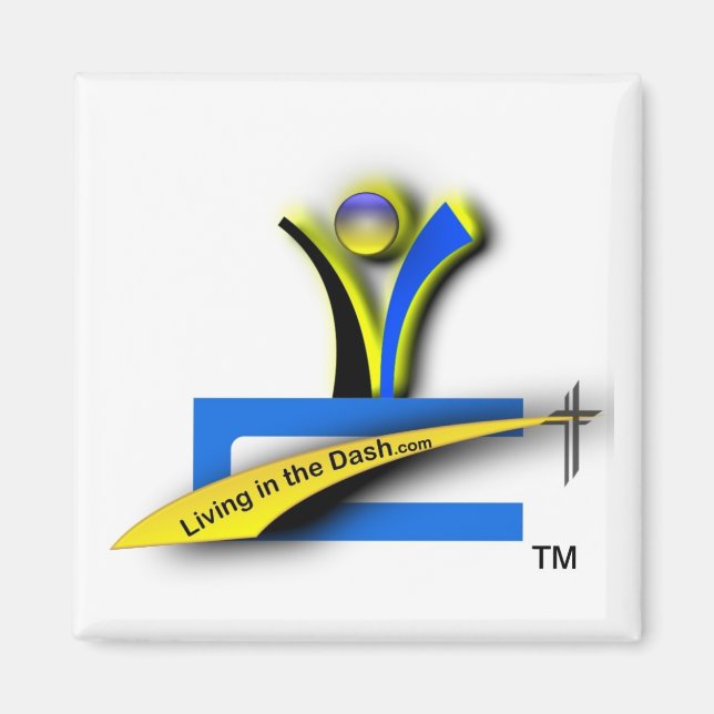 Aimant Vivre dans l'aimant Carré Dash (Devant)