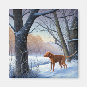 Aimant Vizla Qu'il neige Noël