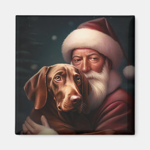 Aimant Vizsla avec Noël Festif du Père Noël