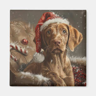 Aimant Vizsla de Noël Fête