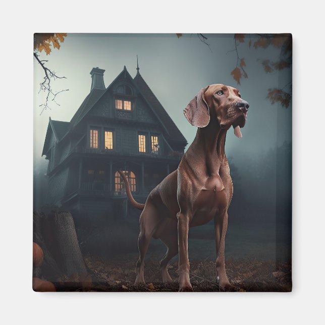 Aimant Vizsla Halloween effroi (Devant)