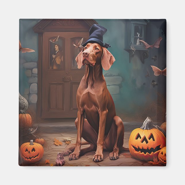 Aimant Vizsla Potirons Halloween Épouvantable (Devant)