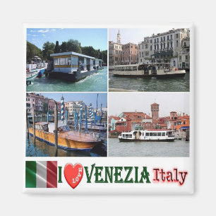 Aimant VNT059 VENISE, I Love, Mosaic, Italie, Réfrigérate