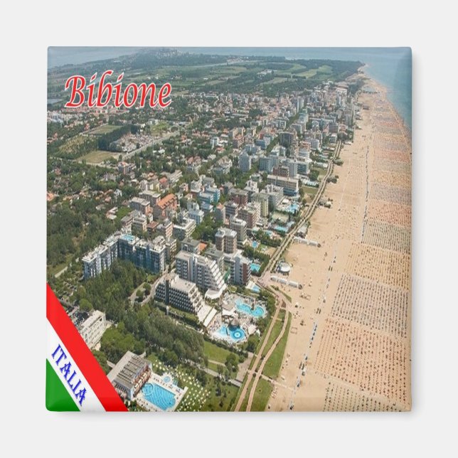 Aimant VNT120 BIBIONE, Vue aérienne, Vénétie, Italie, Réf (Devant)