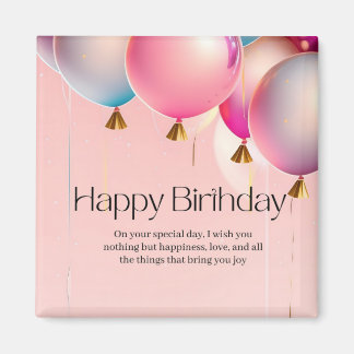 Aimant Vœux d'anniversaire rose