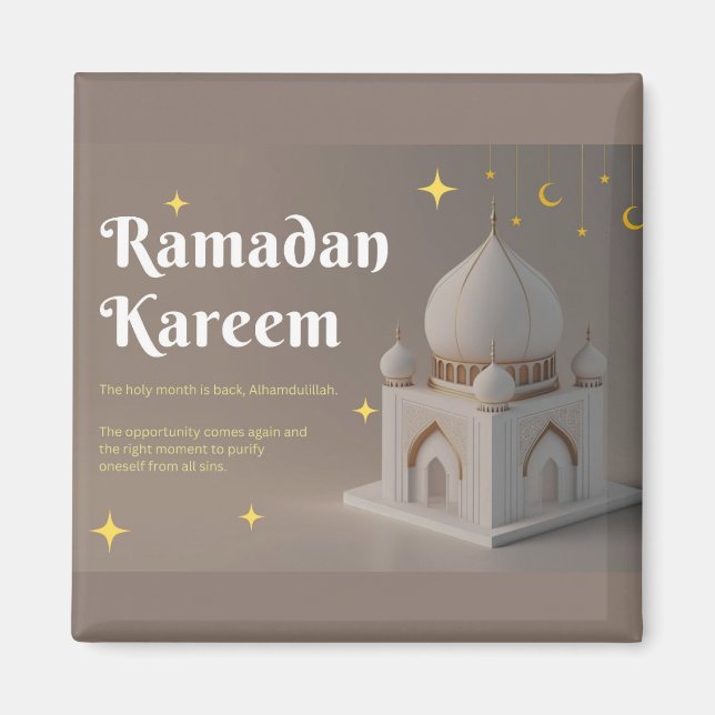 Aimant Vœux de Ramadan en calligraphie arabe élégante (Devant)