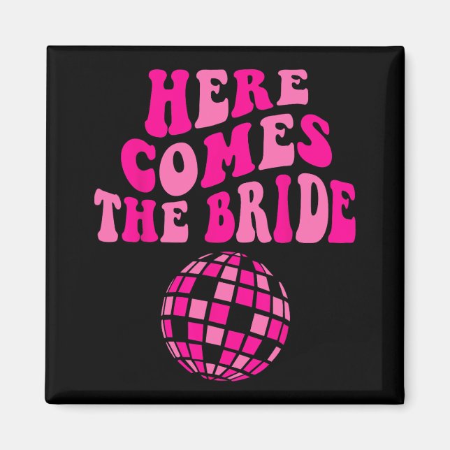 Aimant Voici la mariée future Mme Disco Bachelorette  (Devant)