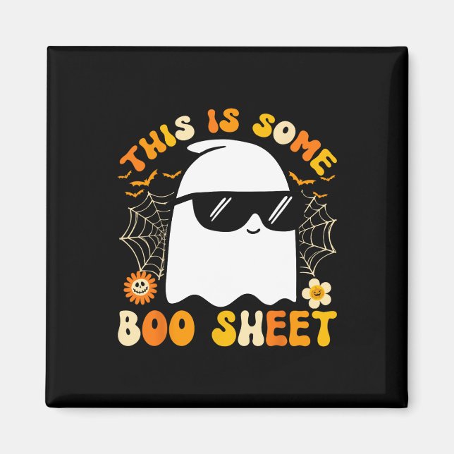 Aimant Voici Une Feuille De Boite Halloween Ghost Funny C (Devant)