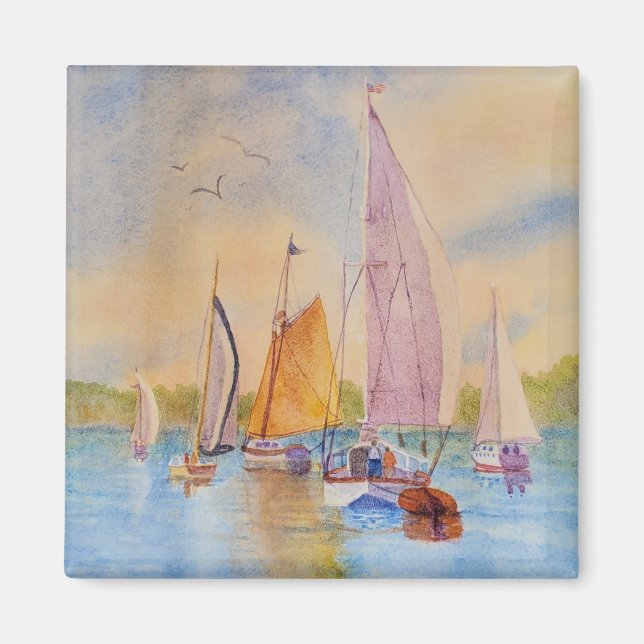 Aimant voile de coucher de soleil (Devant)