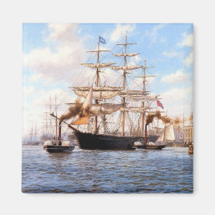 Aimant Voile et vapeur dans le port