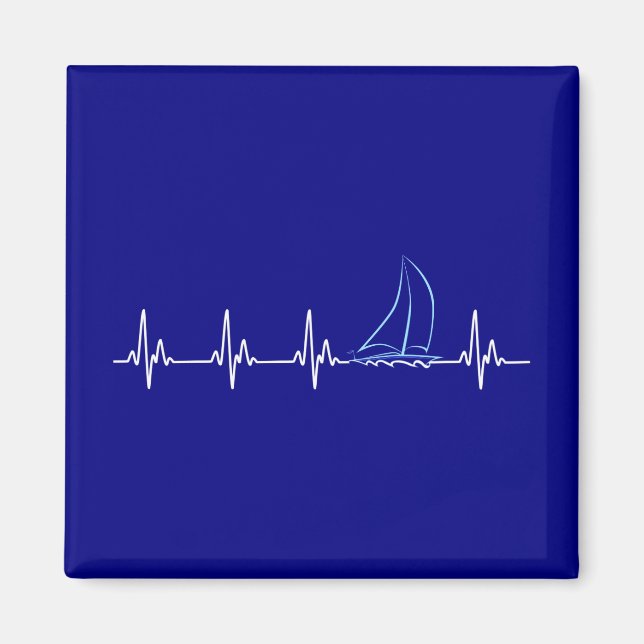Aimant Voile Heartbeat Funny Voilier (Devant)