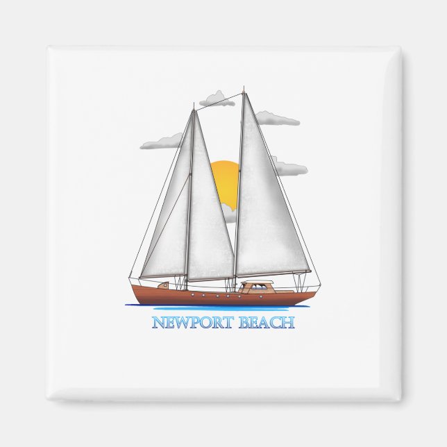 Aimant Voile nautique côtière de Newport Beach (Devant)