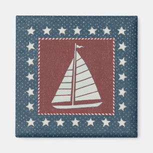 Aimant Voilier côtier de l'art   sur le rouge