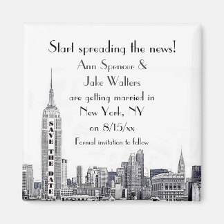 Aimant VOIR LE LIEN RÉVISÉ ! NYC Skyline Etched 01 Enregi