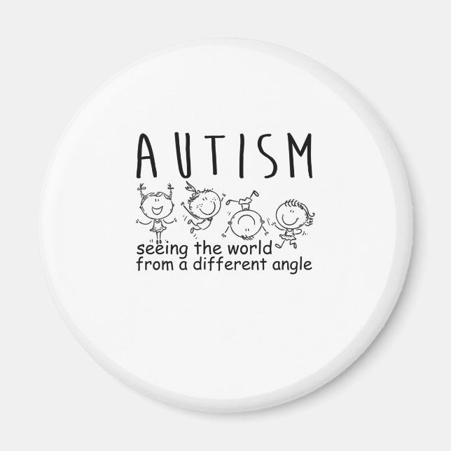 Aimant Voir Le Monde À Un Autre Angle De L'Autisme (Devant)