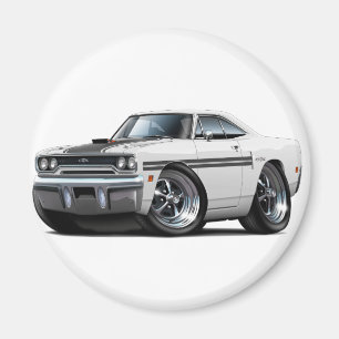 Aimant Voiture 1970 Blanc-Noire de Plymouth GTX