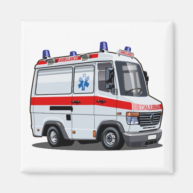 Aimant Voiture Ambulance Carton (Devant)