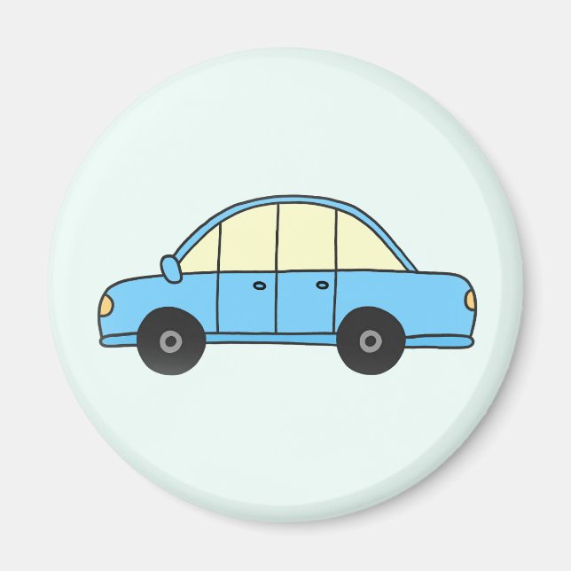 Aimant Voiture bleu clair (Devant)
