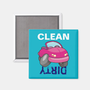 Aimant Voiture Carton Rose