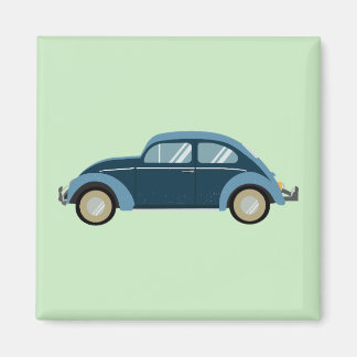 Aimant voiture cool bleu rétro avec des menottes