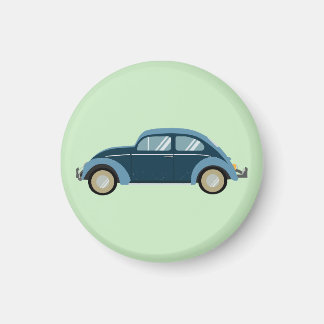 Aimant voiture cool bleu rétro avec des menottes