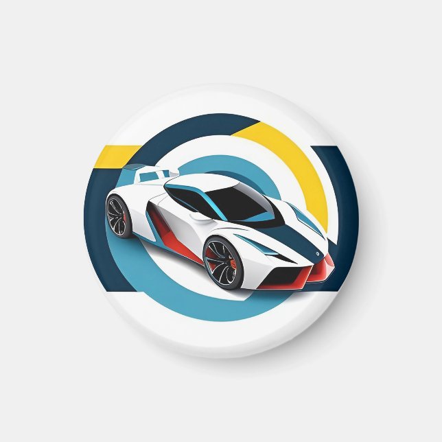 Aimant Voiture de course au design dynamique (Devant)