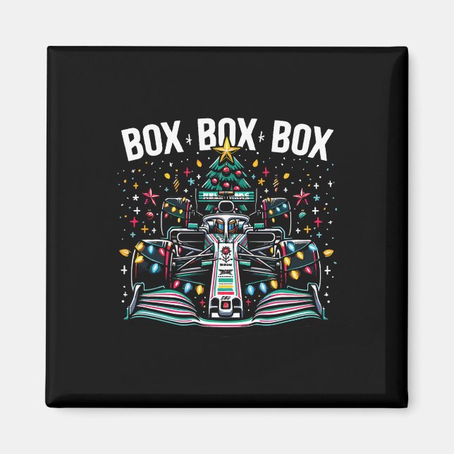 Aimant Voiture de course Box Box Box Radio Appel Amusant  (Devant)