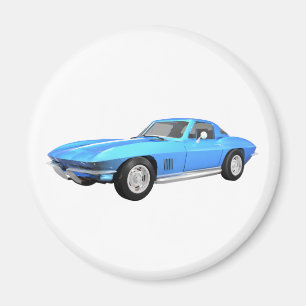 Aimant Voiture de sport 1967 de Corvette : Finition bleue