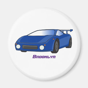 Aimant Voiture de sport bleue avec illustration airfos